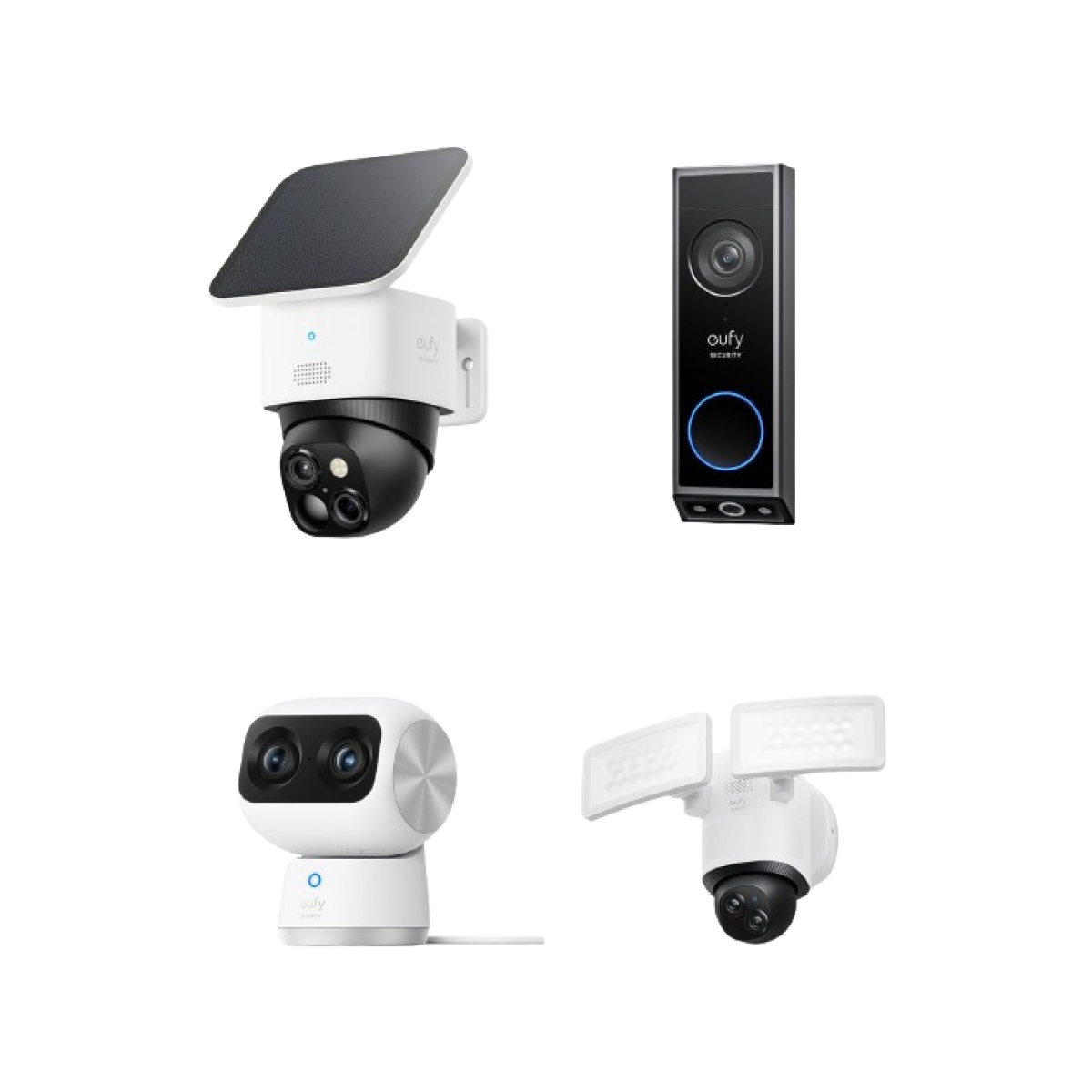 Dual Camera, SoloCam S340, Video Doorbell E340, Indoor Cam S350 with Floodlight Camera E340 Wired